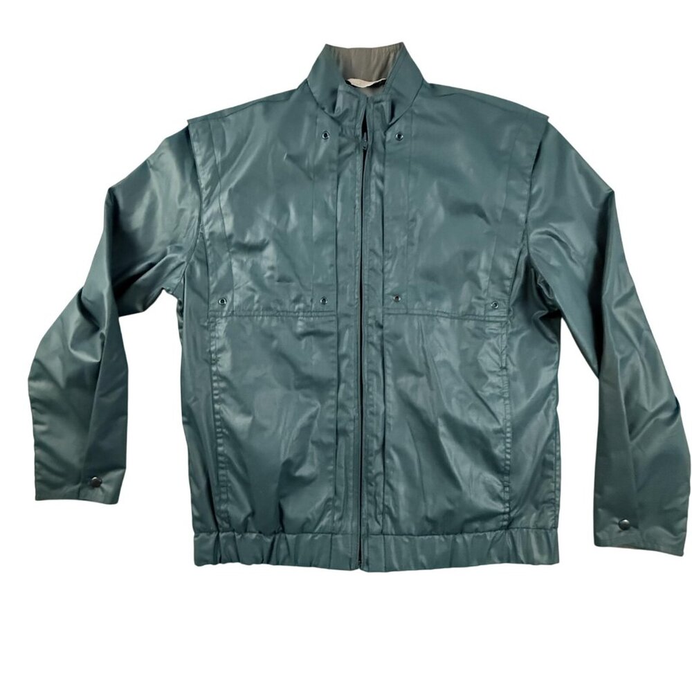 Vintage‎ Members Only Jacket Men's Small Teal Blue Full Zip Windbreaker Coat 80s